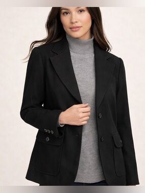 Vintage Pendleton Black Tailored Wool Blazer Jacket from the 80s Size 10